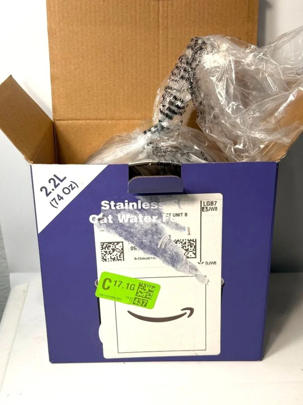 Cat Water Drinking Fountain Brand New in Box Stainless Steel 74oz